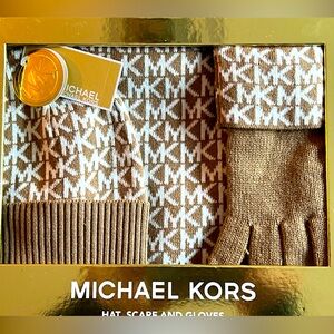 Michael Kors hat, scarf and gloves set